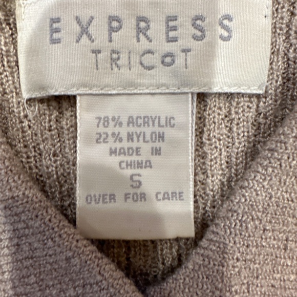 Express Taupe Ribbed Cardigan Sweater - Picture 2 of 3